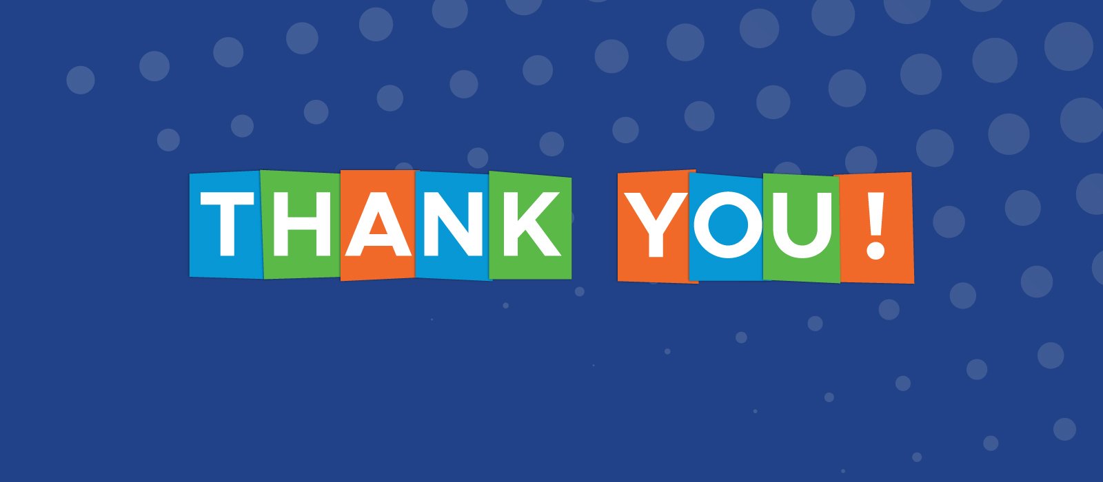 Dark Blue Background with colured Thank You