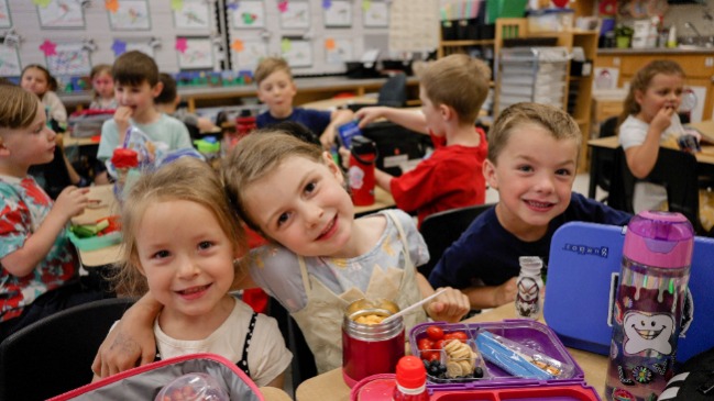 Children having lunch at school