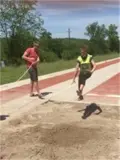 Student jumping the long jump