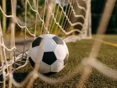 Soccer ball in net