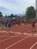 Students running on a track