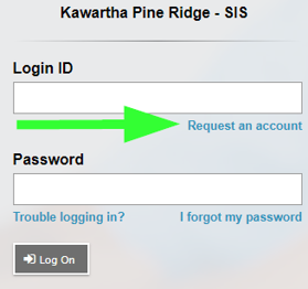 Under the Login ID there is a Request an account link