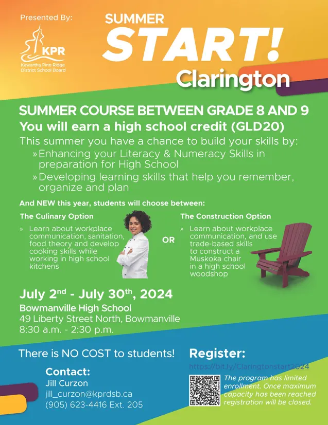 Summer School Poster for Clarington